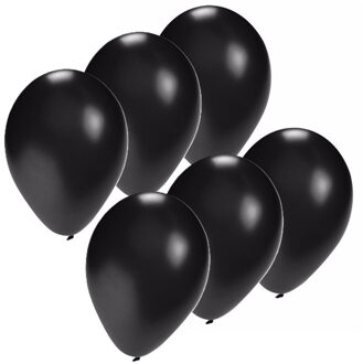 Bellatio Decorations ballonnen - 30x stuks - zwart - 27 cm - verjaardag - feestartikelen