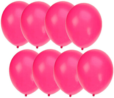 Bellatio Decorations ballonnen - 50x stuks - fuchsia roze - 27 cm - verjaardag - feestartikelen