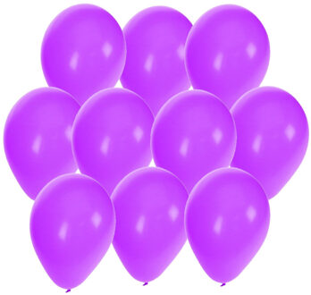 Bellatio Decorations ballonnen - 60x stuks - paars - 27 cm - verjaardag - feestartikelen
