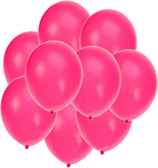 Bellatio Decorations Ballonnen knalroze/felroze 25x stuks rond 27 cm - Ballonnen