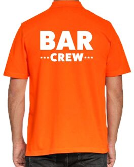 Bellatio Decorations Bar crew / personeel tekst polo shirt oranje voor heren