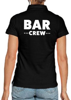 Bellatio Decorations Bar crew / personeel tekst polo shirt zwart voor dames L