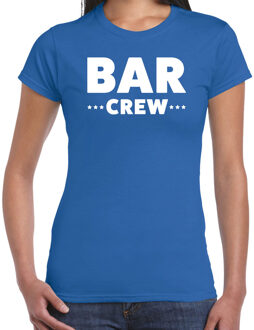 Bellatio Decorations Bar Crew / personeel tekst t-shirt blauw dames 2XL