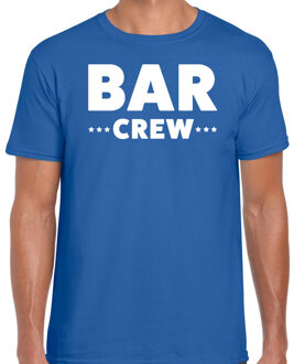 Bellatio Decorations Bar crew / personeel tekst t-shirt blauw heren 2XL