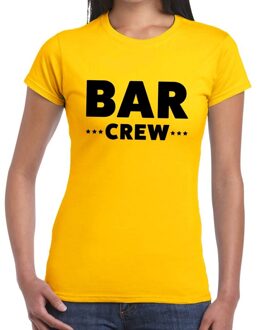 Bellatio Decorations Bar crew / personeel tekst t-shirt geel dames 2XL