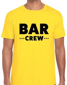 Bellatio Decorations Bar crew / personeel tekst t-shirt geel heren