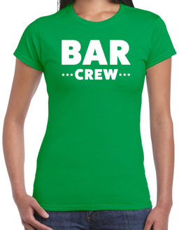 Bellatio Decorations Bar Crew / personeel tekst t-shirt groen dames 2XL