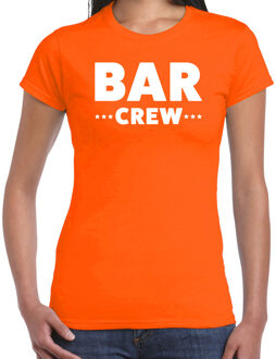 Bellatio Decorations Bar Crew / personeel tekst t-shirt oranje dames 2XL