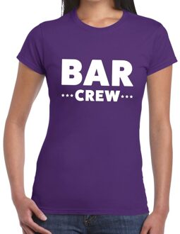 Bellatio Decorations Bar Crew / personeel tekst t-shirt paars dames 2XL