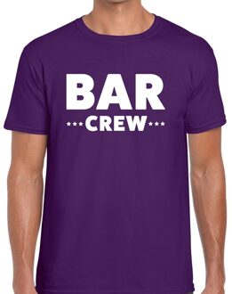 Bellatio Decorations Bar crew / personeel tekst t-shirt paars heren 2XL