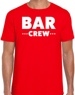 Bellatio Decorations Bar crew / personeel tekst t-shirt rood heren 2XL