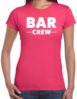 Bellatio Decorations Bar Crew / personeel tekst t-shirt roze dames 2XL