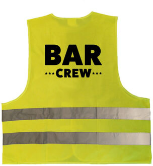 Bellatio Decorations Bar crew / personeel vestje / hesje geel met reflecterende strepen voor volwassenen - One size