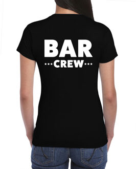 Bellatio Decorations Bar crew t-shirt zwart voor dames - bar personeel / barmedewerkster - horeca - bedrukking aan achterkant - barvrouw shirt XL