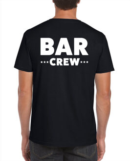 Bellatio Decorations Bar crew t-shirt zwart voor heren - barman / barmedewerker - horeca - bedrukking aan achterkant - barkeeper shirt S