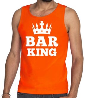 Bellatio Decorations Bar King mouwloos shirt / tanktop oranje heren 2XL - Feestshirts