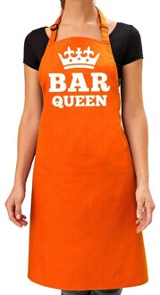 Bellatio Decorations Bar Queen keuken schort oranje dames One size - Feestschorten