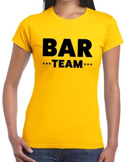 Bellatio Decorations Bar team / personeel tekst t-shirt geel dames 2XL