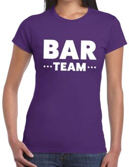 Bellatio Decorations Bar Team / personeel tekst t-shirt paars dames 2XL