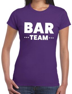 Bellatio Decorations Bar Team / personeel tekst t-shirt paars dames