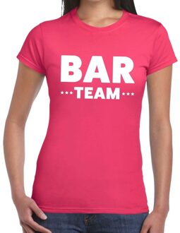 Bellatio Decorations Bar Team / personeel tekst t-shirt roze dames