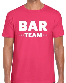 Bellatio Decorations Bar team / personeel tekst t-shirt roze heren 2XL