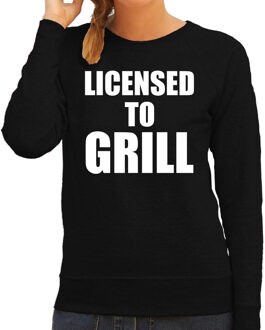 Bellatio Decorations Barbecue cadeau sweater licensed to grill zwart voor dames - bbq truien 2XL