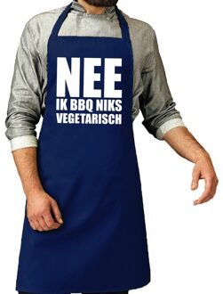 Bellatio Decorations Barbecueschort Niks vegetarisch kobalt blauw heren - Feestschorten