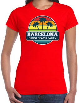 Bellatio Decorations Barcelona zomer t-shirt / shirt Barcelona bikini beach party rood voor dames