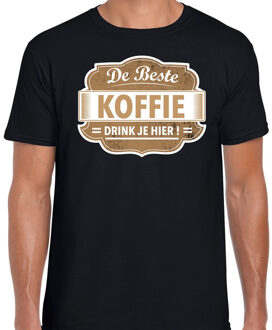 Bellatio Decorations Barista Cadeau t-shirt - voor de beste koffie - zwart - voor heren