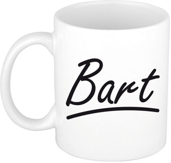 Bellatio Decorations Bart Naam koffiemok - beker - met sierlijke letters - wit - 300 ml - Cadeau - Heren