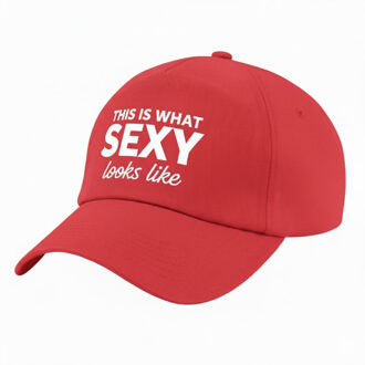 Bellatio Decorations Baseball cap / petje Foute Party - this is what sexy looks like - rood - themafeest