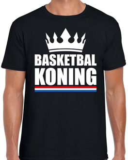 Bellatio Decorations Basketbal koning t-shirt zwart heren - Sport / hobby shirts 2XL