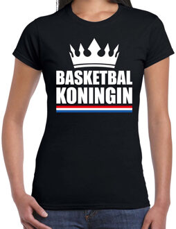 Bellatio Decorations Basketbal koningin t-shirt zwart dames - Sport / hobby shirts 2XL