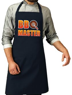 Bellatio Decorations Bbq schort BBQ Master navy blauw voor heren - Feestschorten