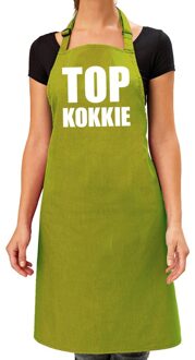 Bellatio Decorations BBQ schort Top kokkie lime groen voor dames - Feestschorten