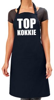 Bellatio Decorations BBQ schort Top kokkie navy blauw voor dames - Feestschorten