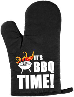 Bellatio Decorations BBQ time barbecue handschoen/ want zwart heren - Vaderdag cadeau