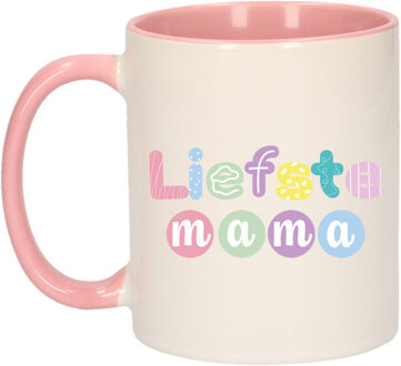 Bellatio Decorations BD Cadeau koffie/thee mok voor Mama - roze - liefste Mama - 300 ml