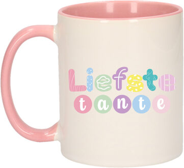 Bellatio Decorations BD Cadeau koffie/thee mok voor Tante - roze - liefste Tante - 300 ml