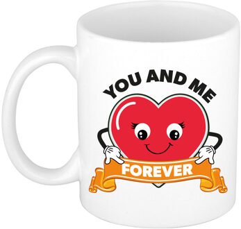 Bellatio Decorations BD Cadeau koffie/thee mok You and Me - hart - Valentijn / Huwelijk