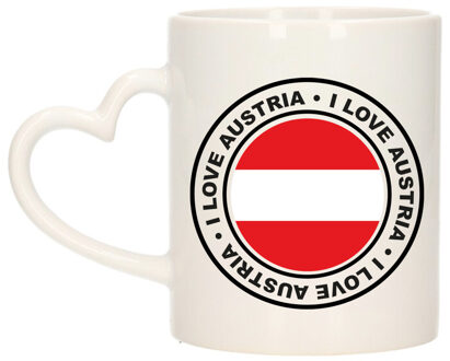 Bellatio Decorations BD Cadeau koffiemok Oostenrijk - vlag - I love - 300 ml - keramiek