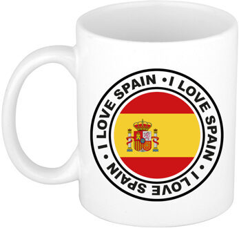 Bellatio Decorations BD Cadeau koffiemok Spanje - vlag - I love - 300 ml - keramiek