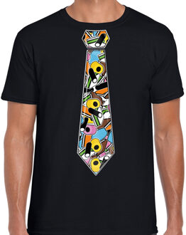 Bellatio Decorations BD Cadeau T-shirt heren - Engelse drop stropdas - zwart - verjaardag XL