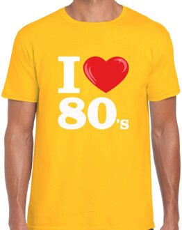 Bellatio Decorations BD Disco T-shirt heren - I love 80s - geel - eighties thema party S