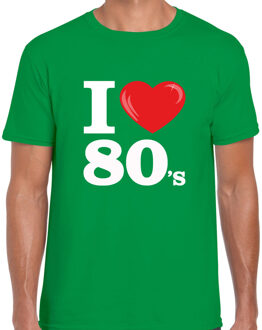 Bellatio Decorations BD Disco T-shirt heren - I love 80s - groen - eighties thema party M