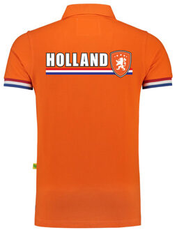 Bellatio Decorations BD EK / WK supporter poloshirt - heren - oranje schild - Koningsdag 6XL