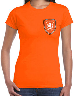 Bellatio Decorations BD EK / WK supporter T-shirt - dames - oranje - Leeuw - Holland vlag XXL (45-48)