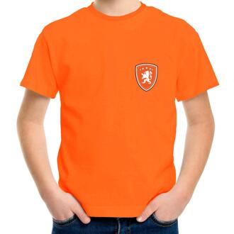 Bellatio Decorations BD EK / WK Supporters t-shirt kinderen - oranje - schilt Leeuw 122-128 (S)