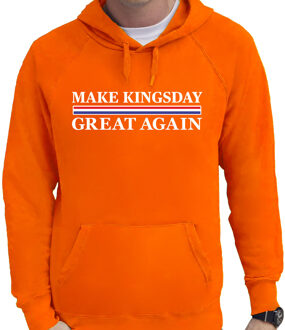 Bellatio Decorations BD Koningsdag verkleed hoodie heren - make kingsday great - oranje L
